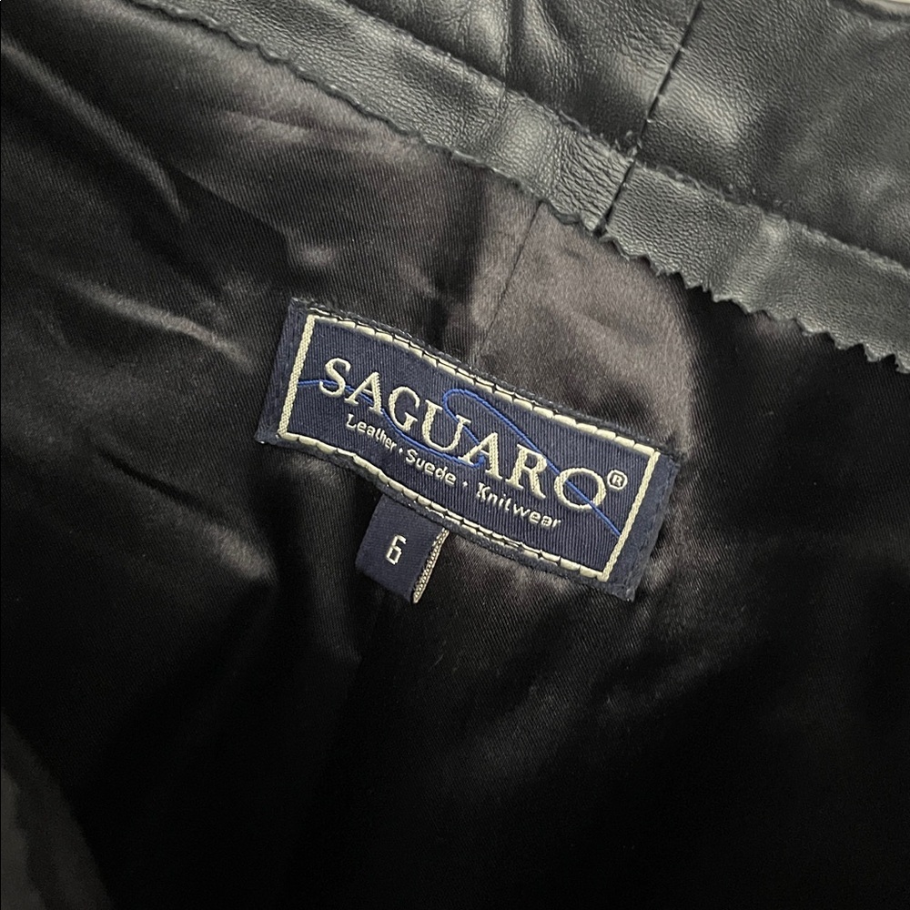 Vintage 90s Saguaro Genuine Leather Pants High Rise Mom Jean Fit Size 6 - Picture 7 of 7
